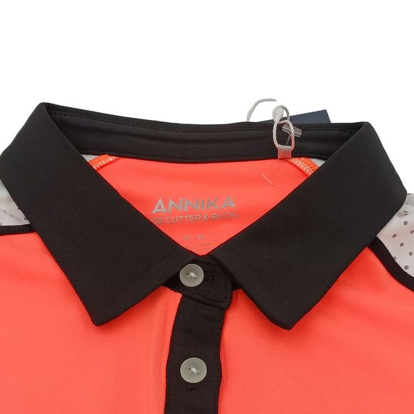 ANNIKA WOMENS ORANGE GOLF POLO SHIRT TOP CB DRITEK 50+UPF - Picture 4 of 9